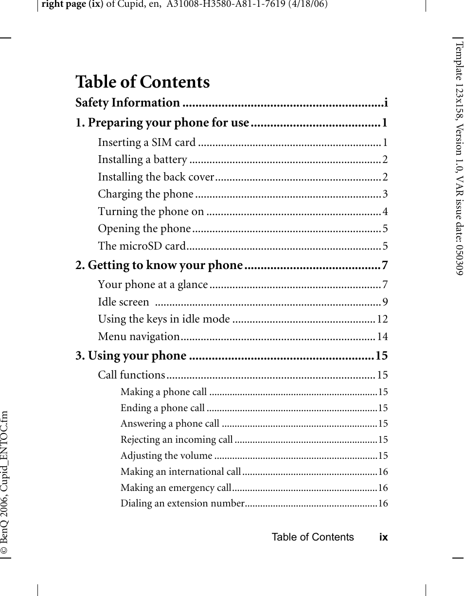 BenQ-Siemens CL71 User Manual | Page 14 / 114