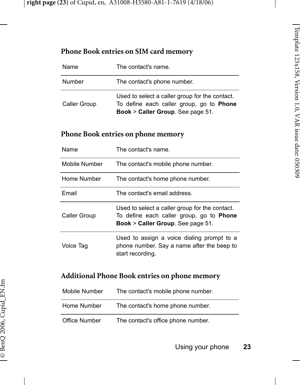 BenQ-Siemens CL71 User Manual | Page 42 / 114