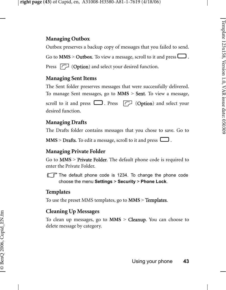 BenQ-Siemens CL71 User Manual | Page 62 / 114