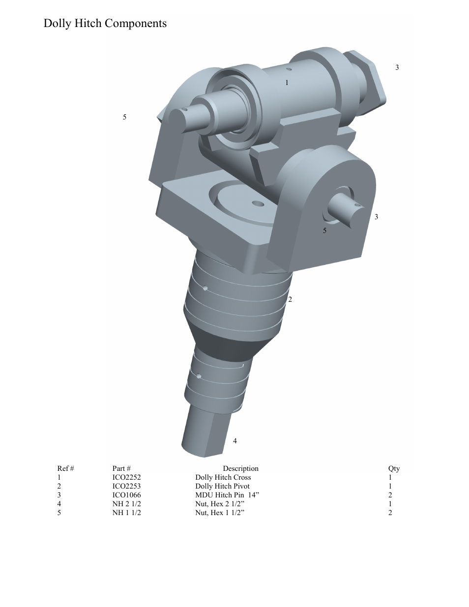 Dolly hitch components | Landoll ICON AG-10 User Manual | Page 20 / 39