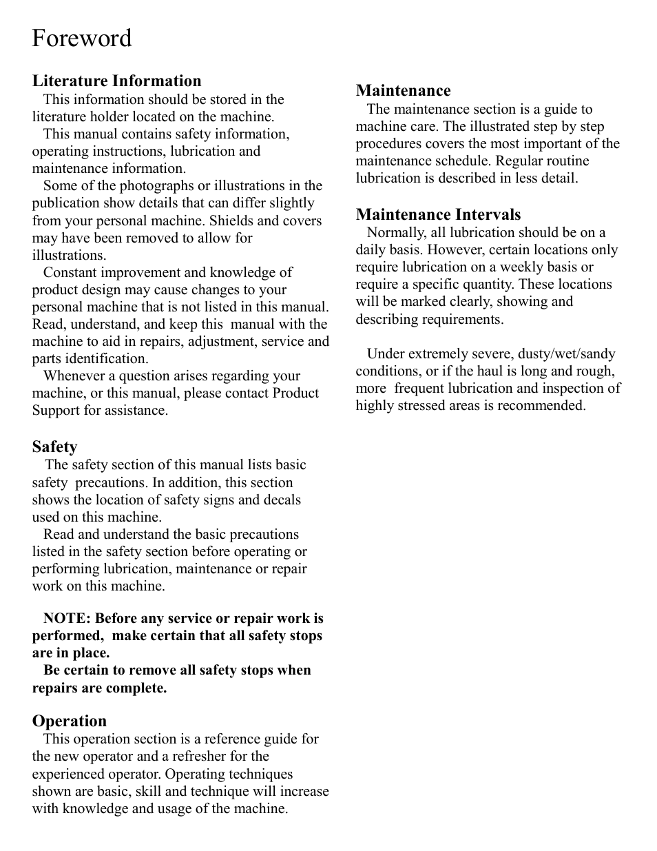 Foreword | Landoll ICON AG-10 User Manual | Page 6 / 39