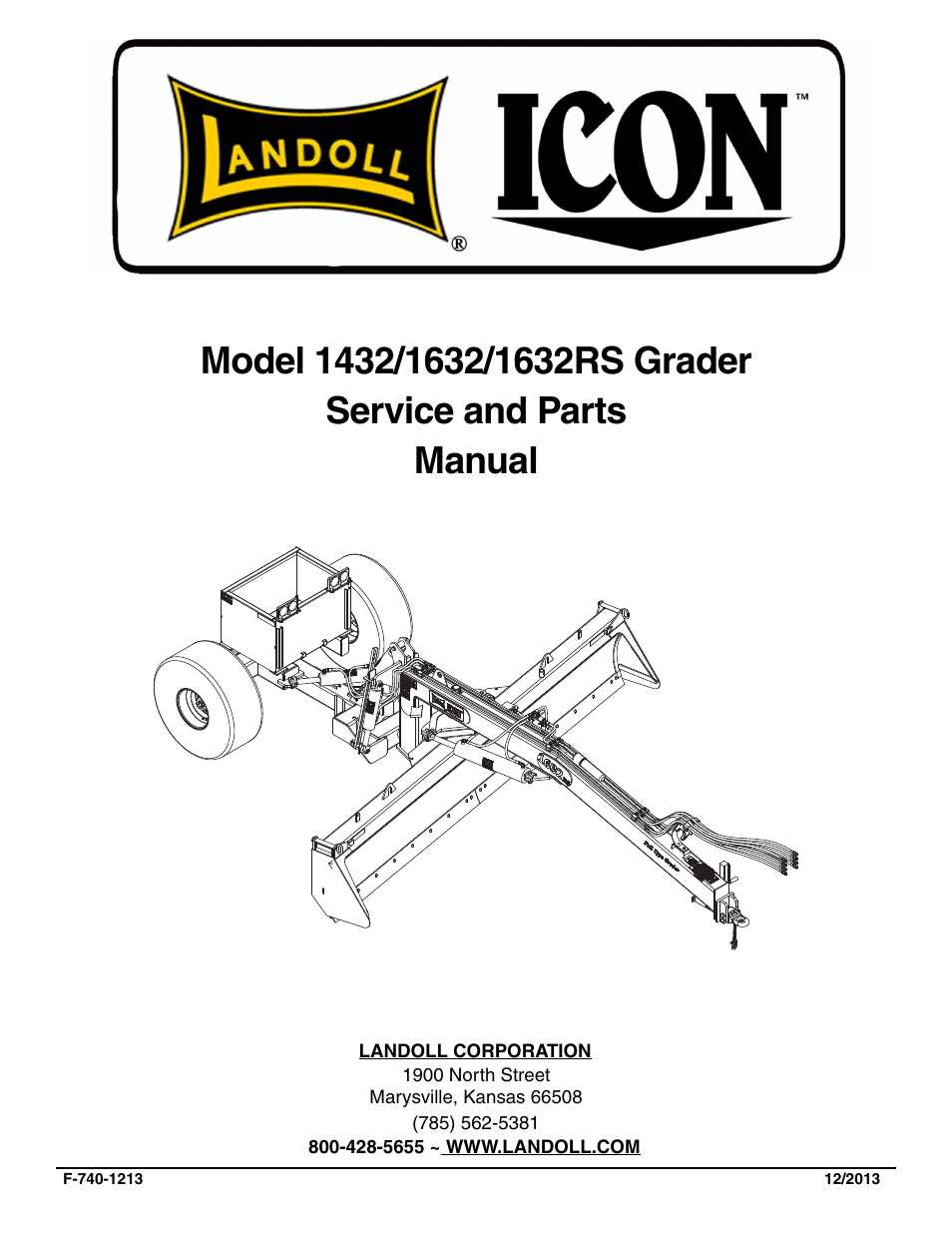 Landoll ICON 1632RS Grader User Manual | 64 pages