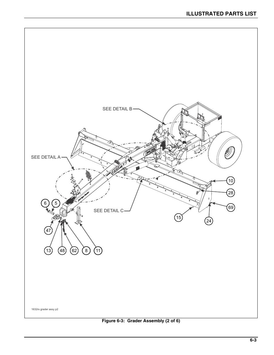 Figure 6-3: grader assembly (2 of 6) | Landoll ICON 1632RS Grader User Manual | Page 27 / 64