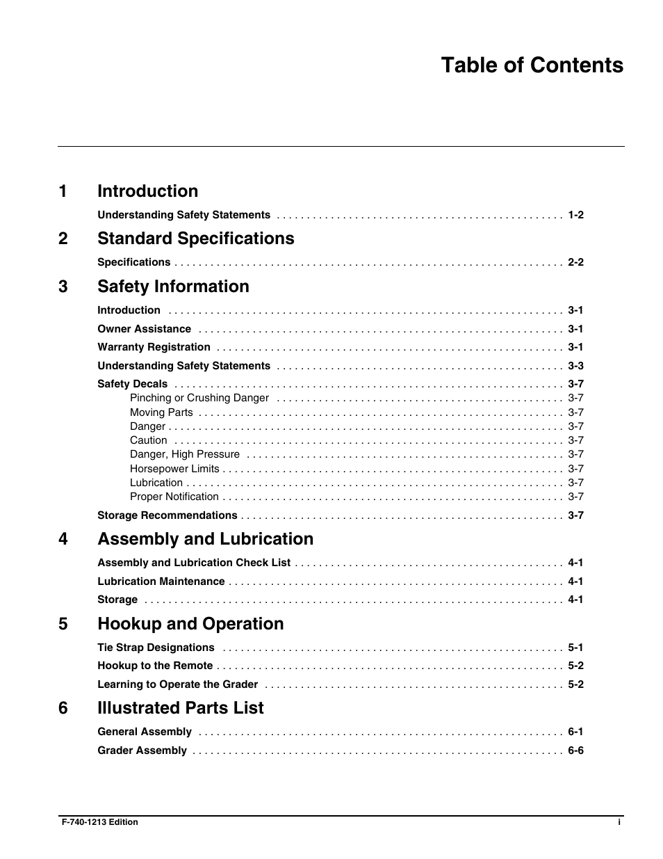 Landoll ICON 1632RS Grader User Manual | Page 3 / 64