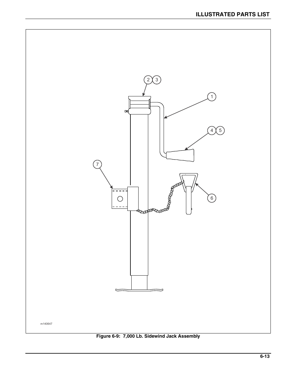 Figure 6-9: 7,000 lb. sidewind jack assembly | Landoll ICON 1632RS Grader User Manual | Page 37 / 64
