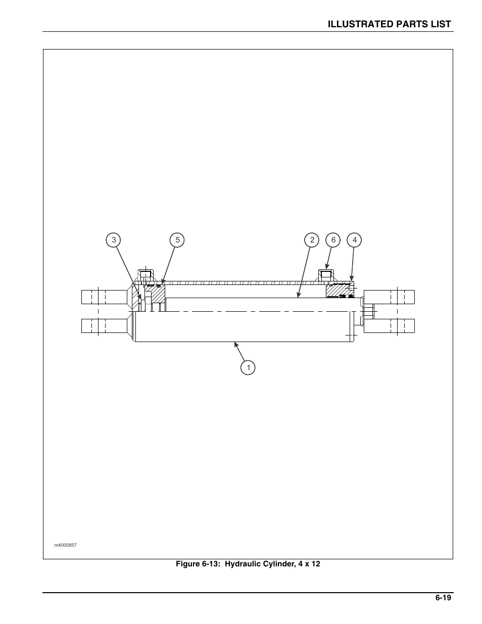 Figure 6-13: hydraulic cylinder, 4 x 12 | Landoll ICON 1632RS Grader User Manual | Page 43 / 64