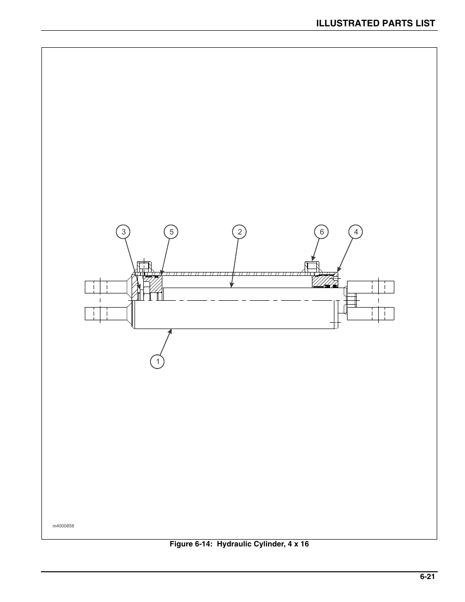 Figure 6-14: hydraulic cylinder, 4 x 16 | Landoll ICON 1632RS Grader User Manual | Page 45 / 64