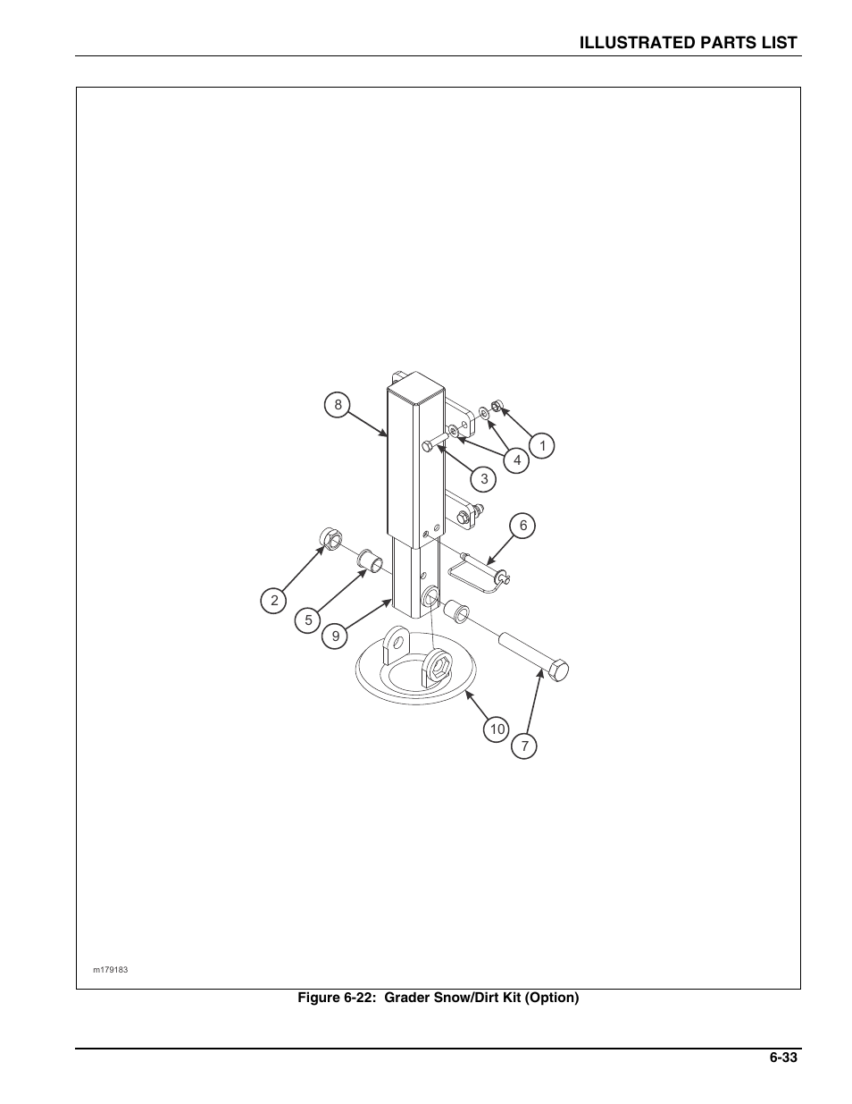 Figure 6-22: grader snow/dirt kit (option) | Landoll ICON 1632RS Grader User Manual | Page 57 / 64