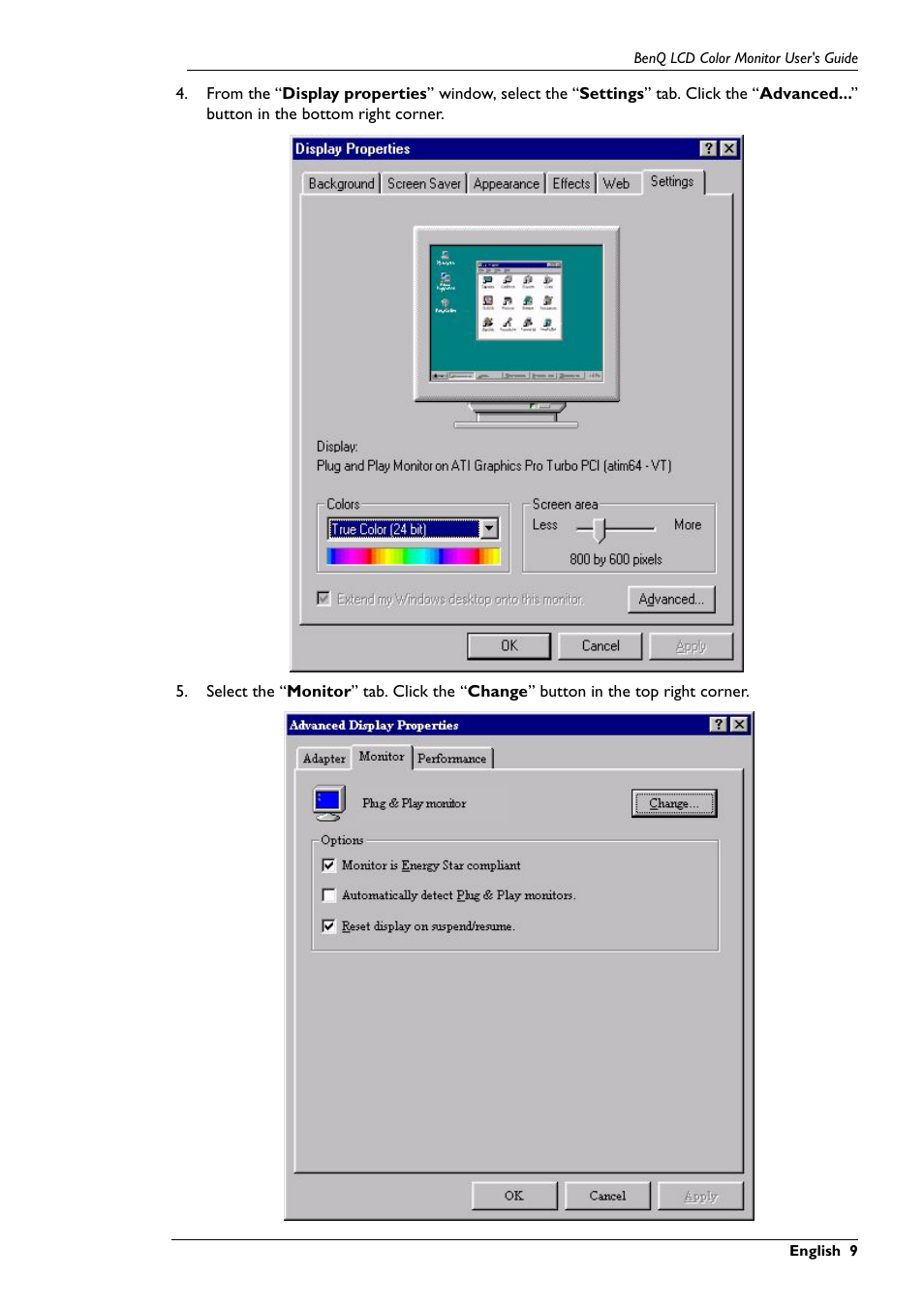 BenQ FP591 User Manual | Page 10 / 53