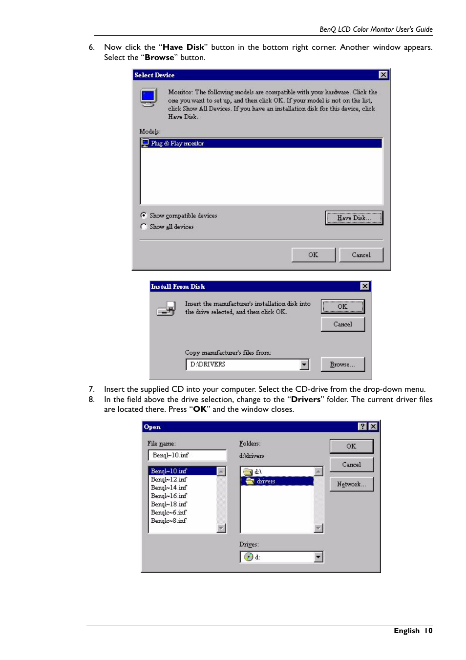 BenQ FP591 User Manual | Page 11 / 53