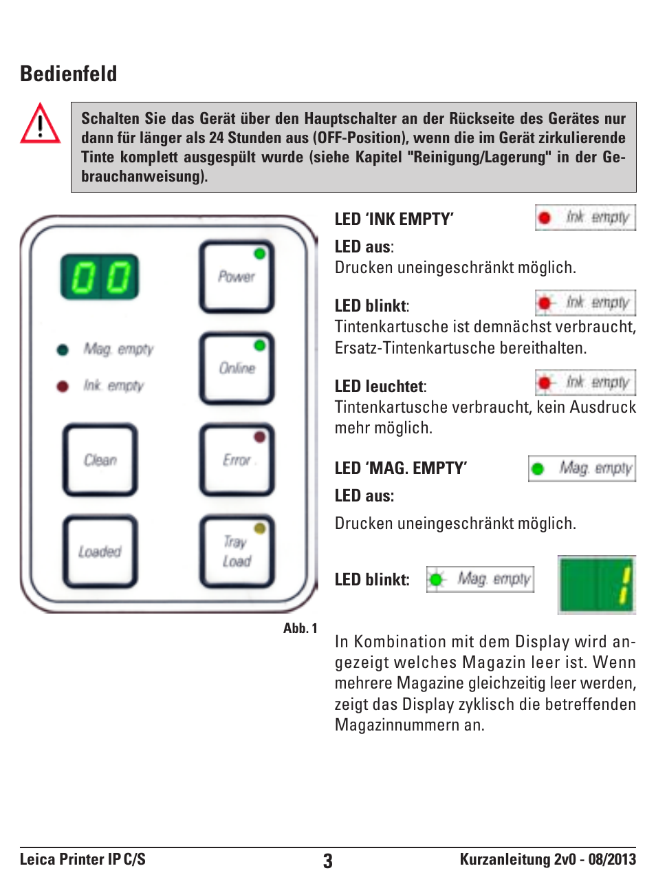 Bedienfeld | Leica Biosystems IPS User Manual | Page 3 / 52