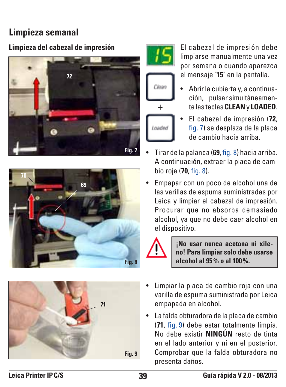 Limpieza semanal | Leica Biosystems IPS User Manual | Page 39 / 52