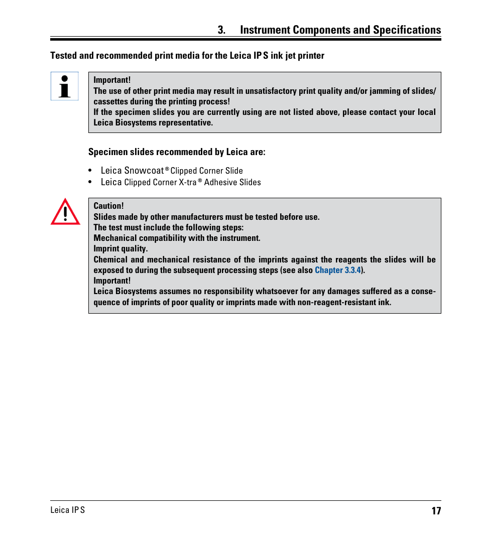 Instrument components and specifications | Leica Biosystems IPS User Manual | Page 19 / 70