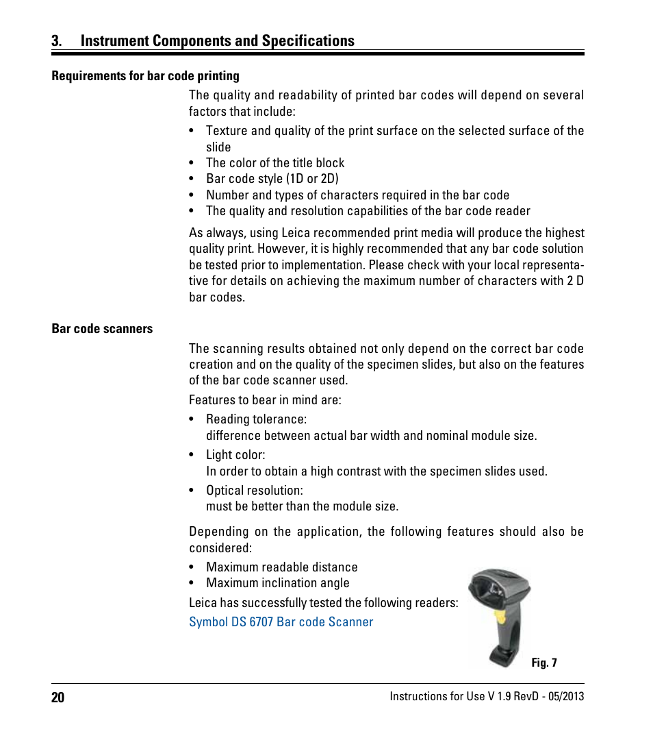 Instrument components and specifications | Leica Biosystems IPS User Manual | Page 22 / 70