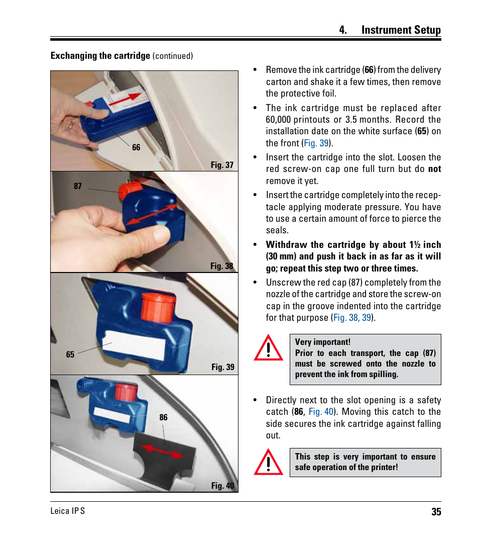 Instrument setup | Leica Biosystems IPS User Manual | Page 37 / 70