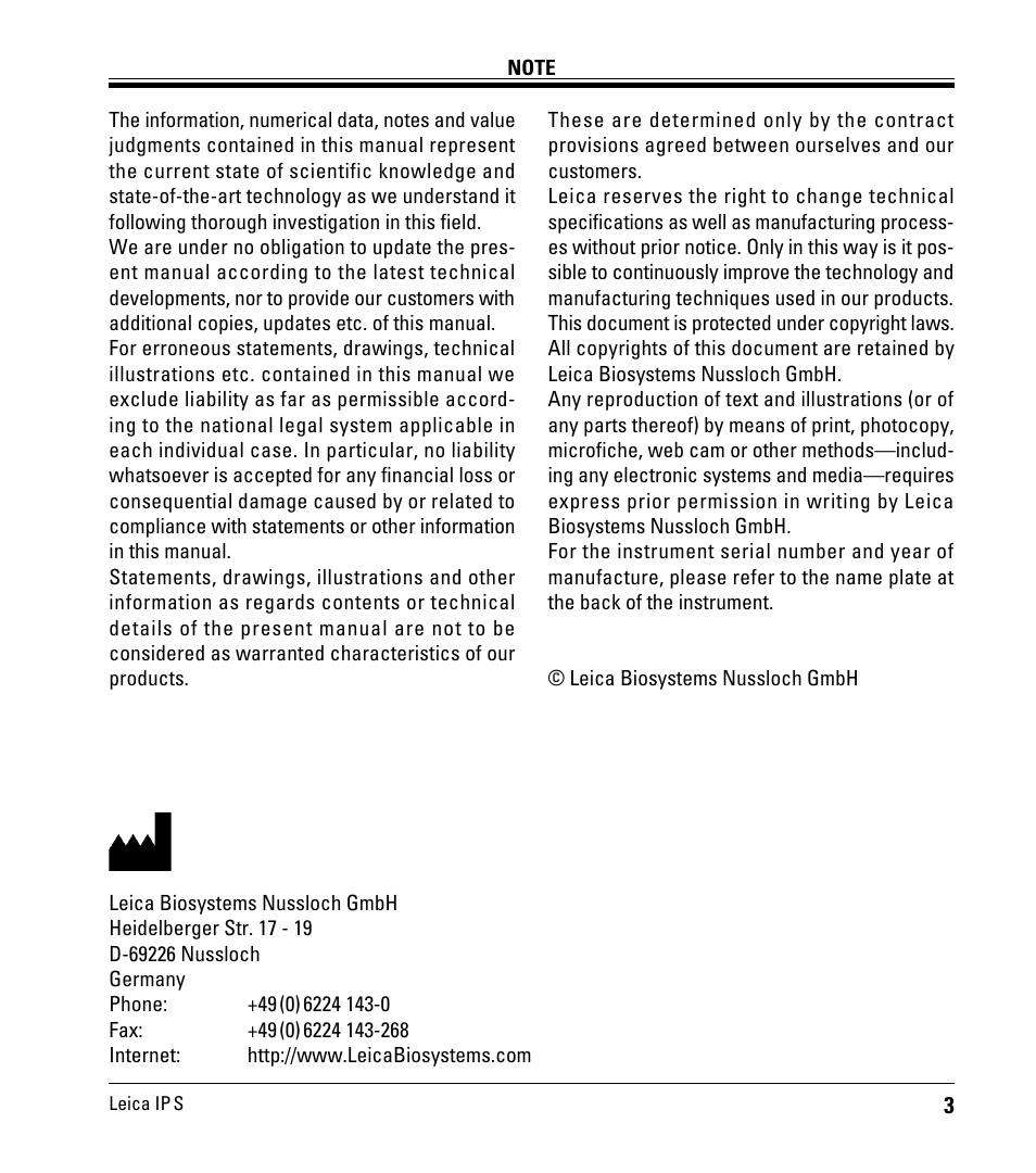 Leica Biosystems IPS User Manual | Page 5 / 70
