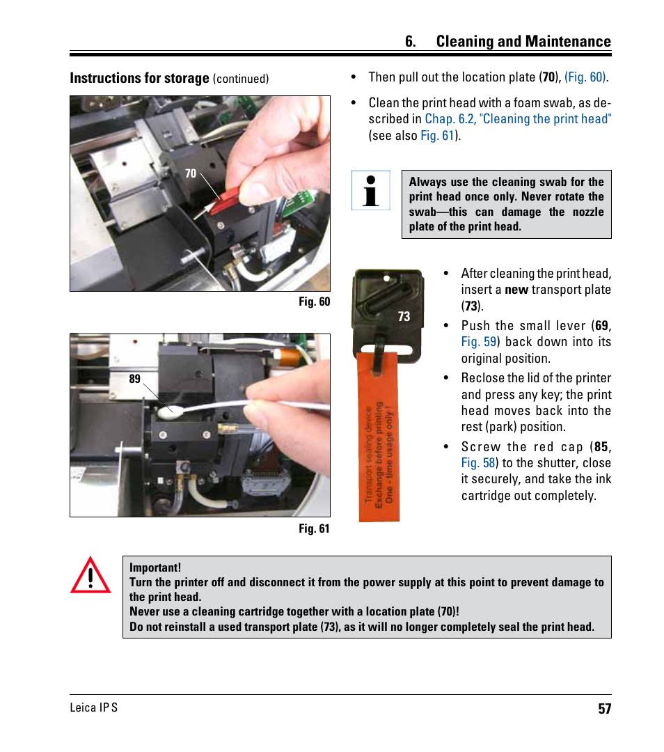 Cleaning and maintenance | Leica Biosystems IPS User Manual | Page 59 / 70