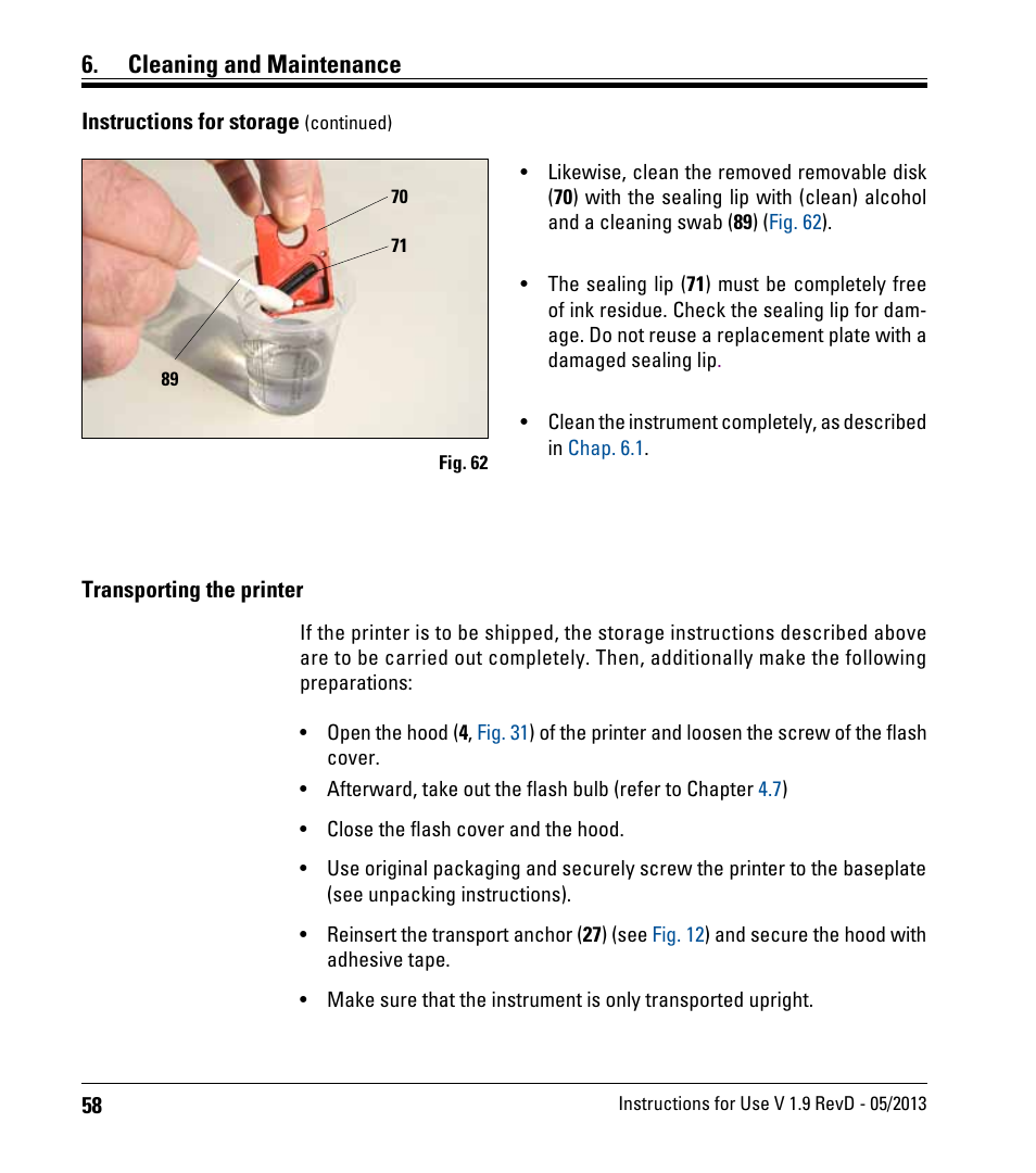 Cleaning and maintenance | Leica Biosystems IPS User Manual | Page 60 / 70