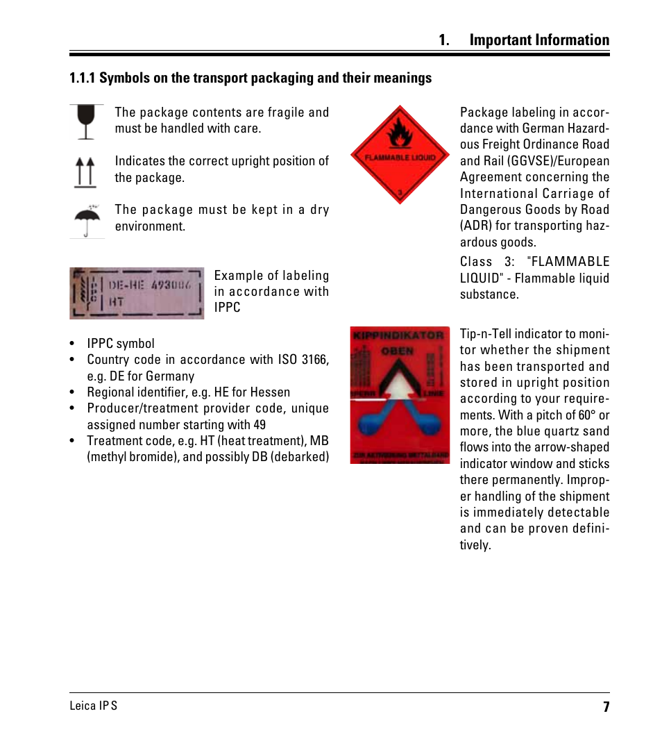Important information | Leica Biosystems IPS User Manual | Page 9 / 70