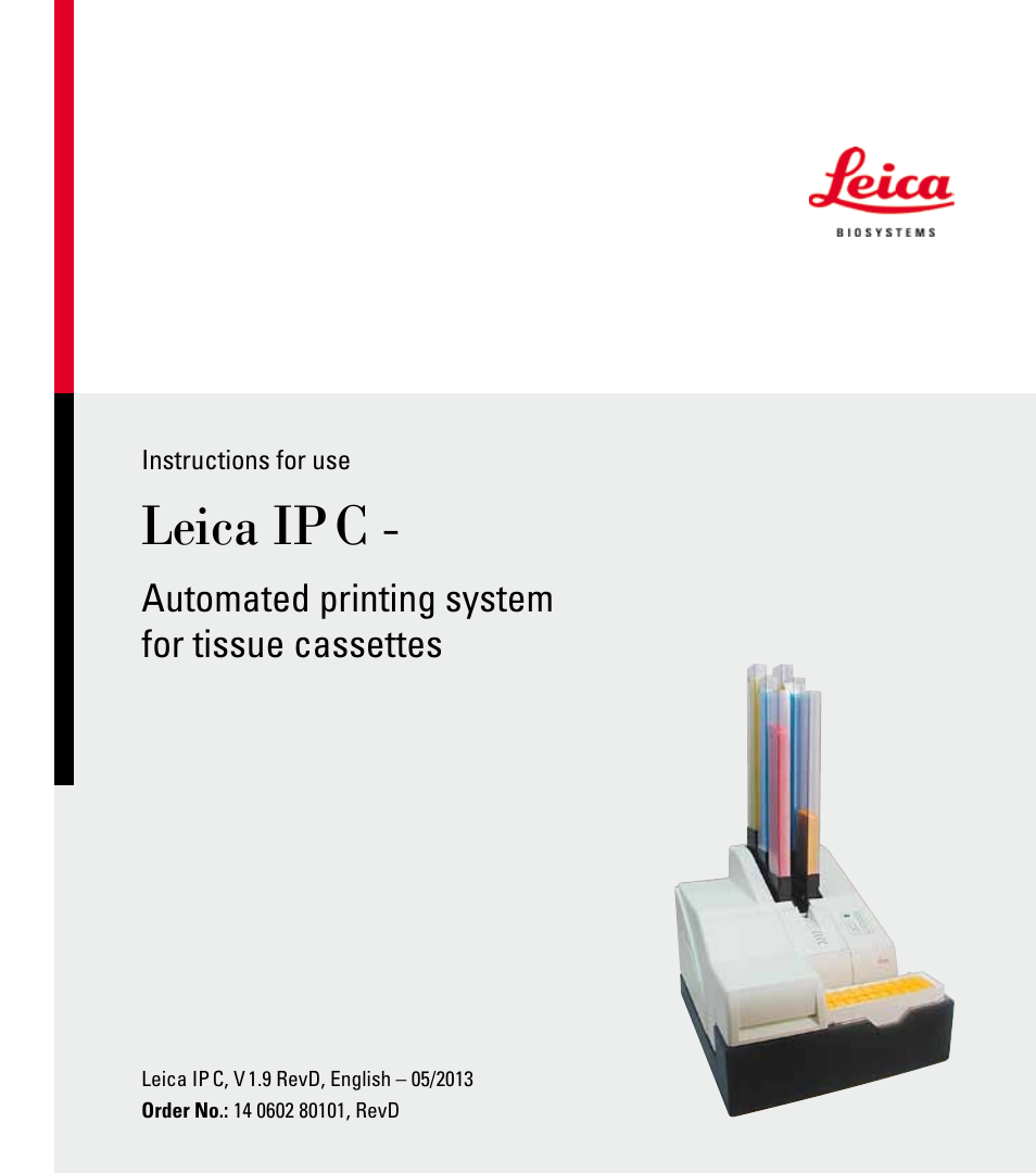 Leica Biosystems IPC User Manual | 72 pages