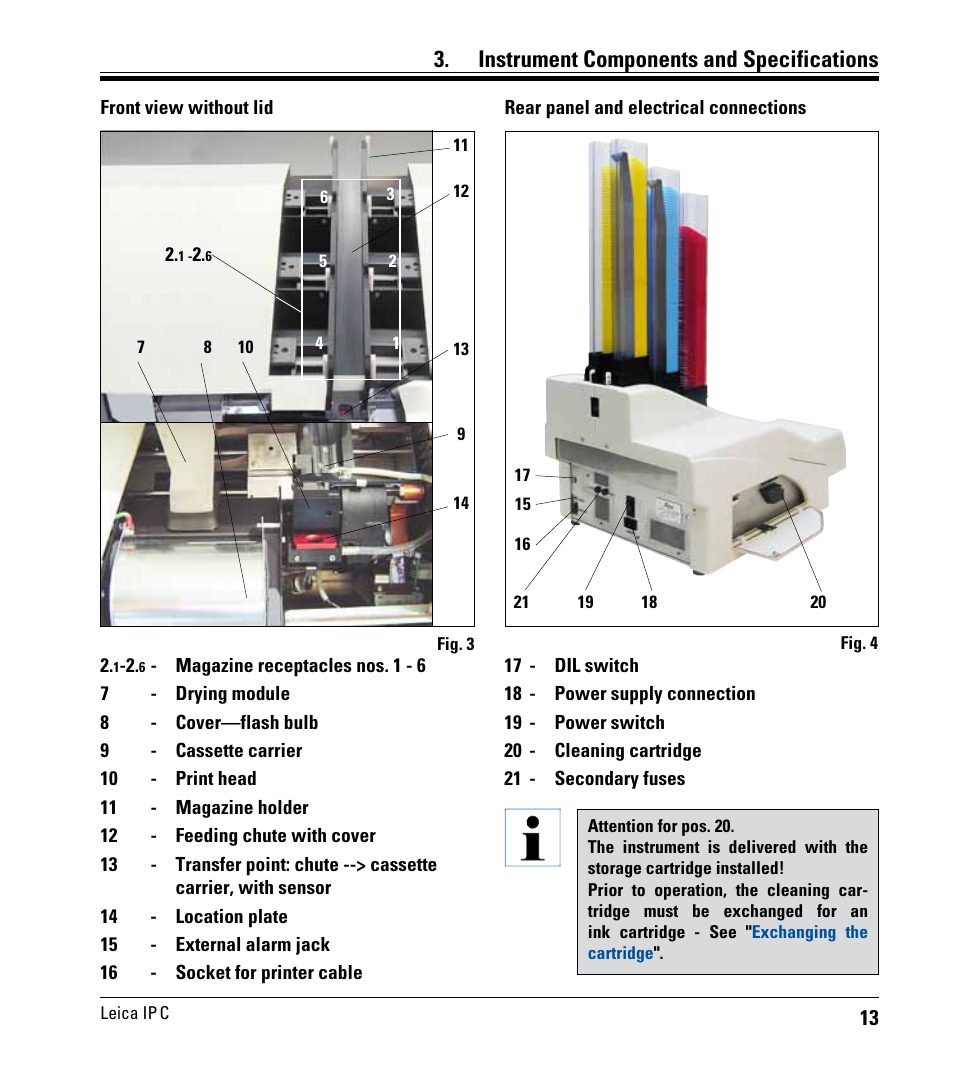 Instrument components and specifications | Leica Biosystems IPC User Manual | Page 15 / 72