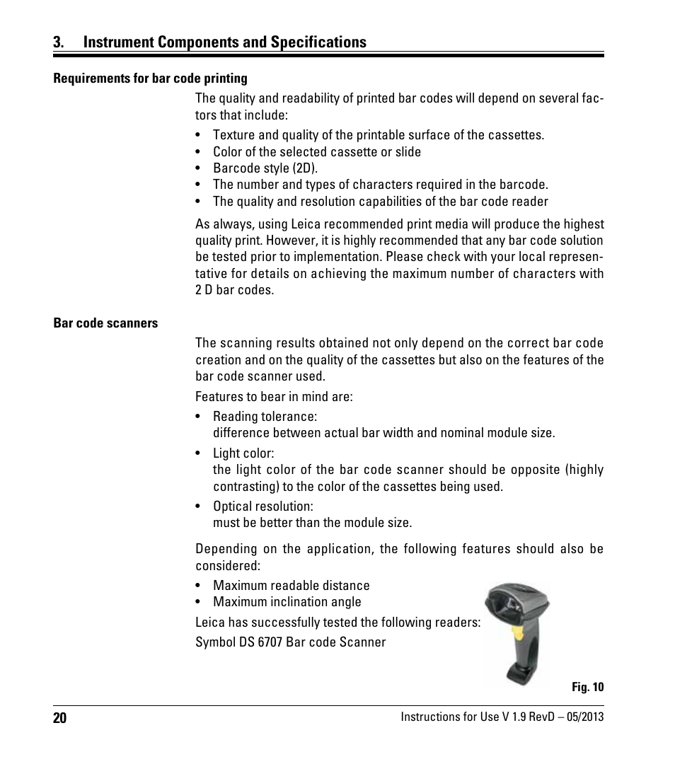 Instrument components and specifications | Leica Biosystems IPC User Manual | Page 22 / 72