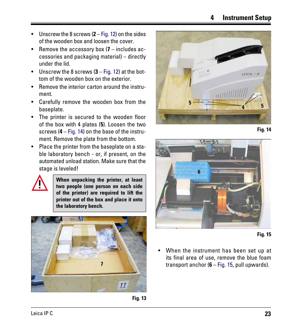 4 instrument setup | Leica Biosystems IPC User Manual | Page 25 / 72