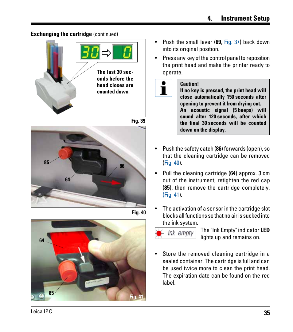 Instrument setup | Leica Biosystems IPC User Manual | Page 37 / 72