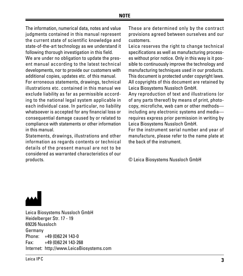 Leica Biosystems IPC User Manual | Page 5 / 72