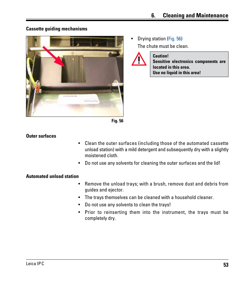 Cleaning and maintenance | Leica Biosystems IPC User Manual | Page 55 / 72