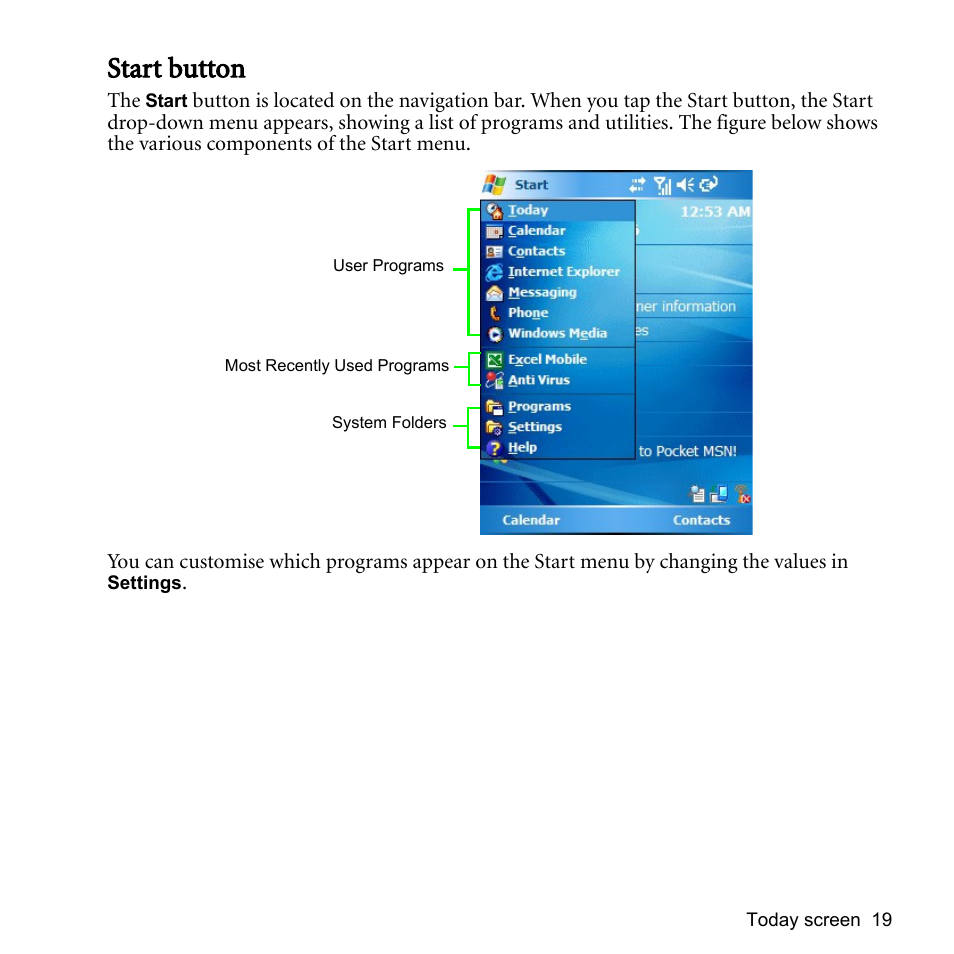 Start button | BenQ P51 User Manual | Page 31 / 104