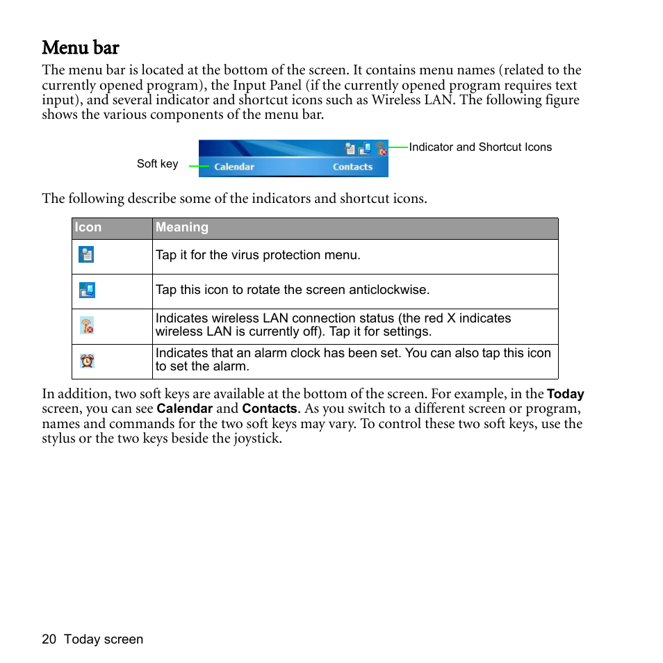 Menu bar | BenQ P51 User Manual | Page 32 / 104