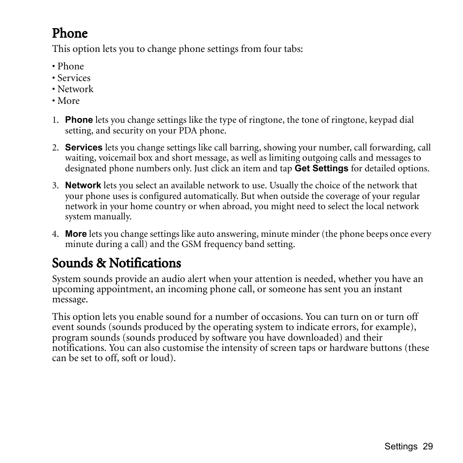 Phone, Sounds & notifications, Phone sounds & notifications | BenQ P51 User Manual | Page 41 / 104