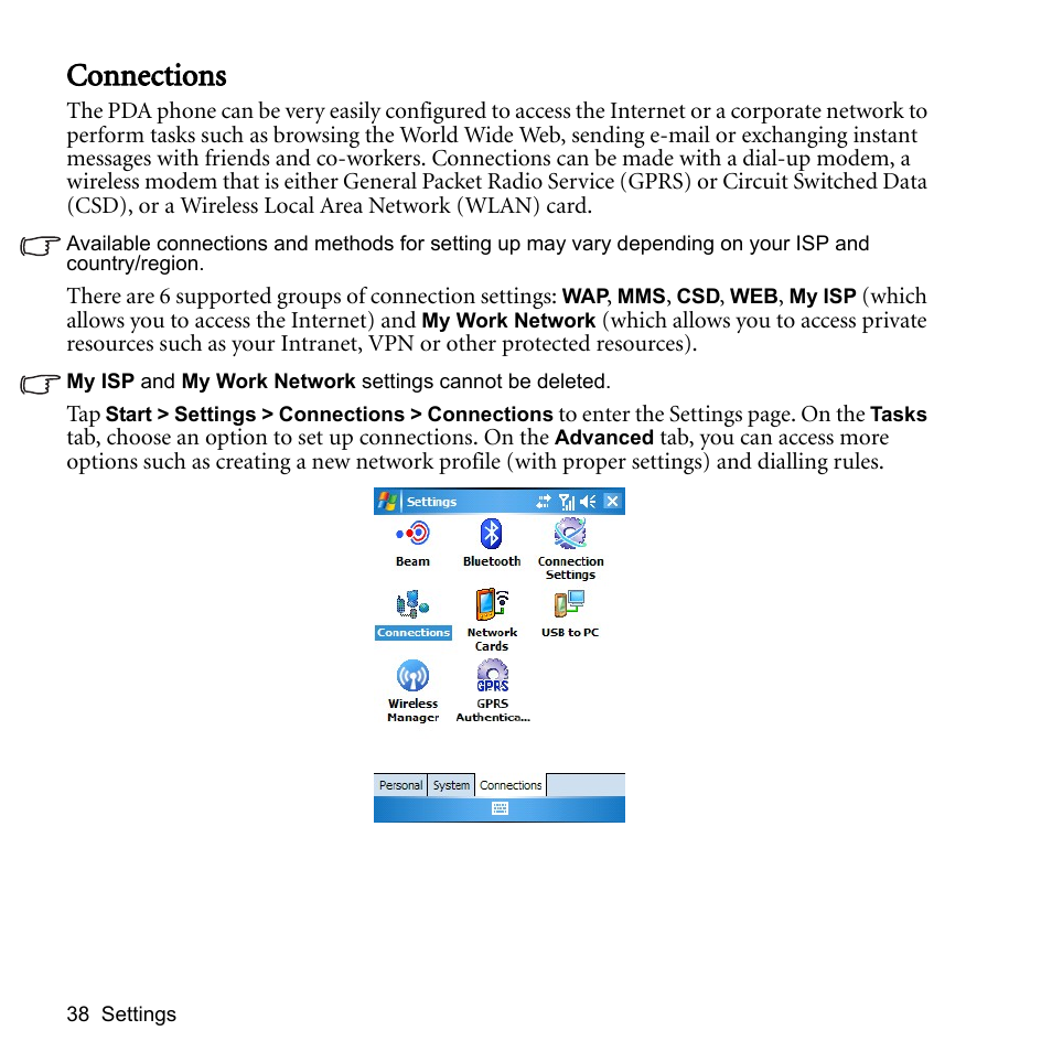 Connections | BenQ P51 User Manual | Page 50 / 104