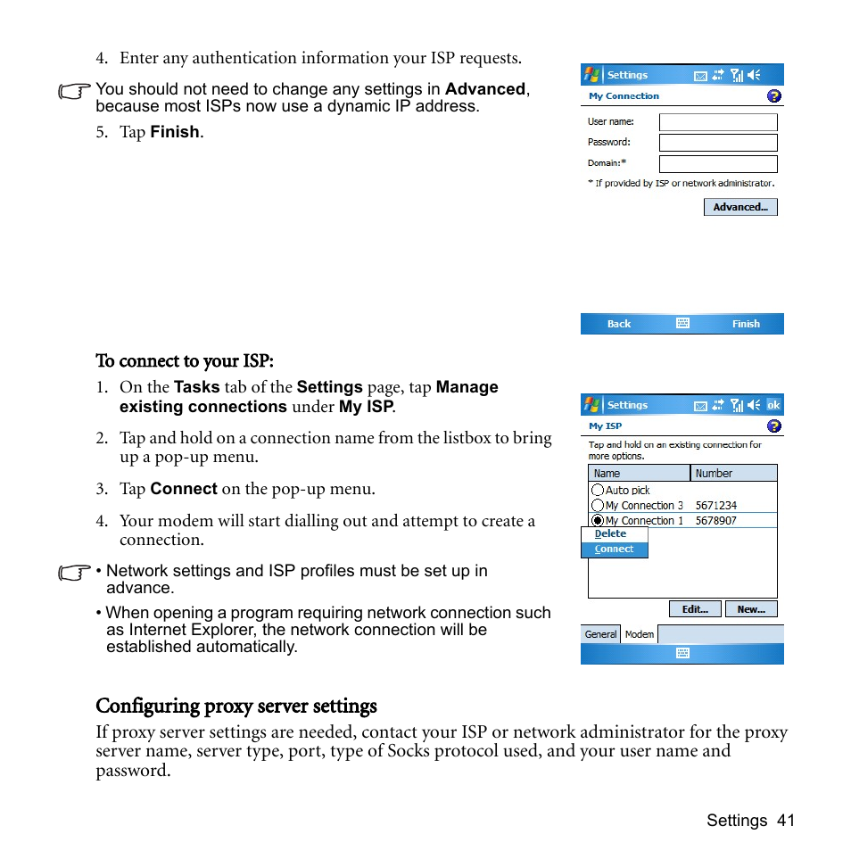 Configuring proxy server settings | BenQ P51 User Manual | Page 53 / 104