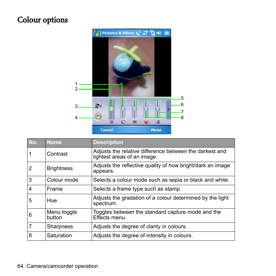 Colour options | BenQ P51 User Manual | Page 76 / 104