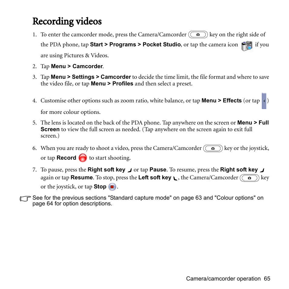 Recording videos | BenQ P51 User Manual | Page 77 / 104