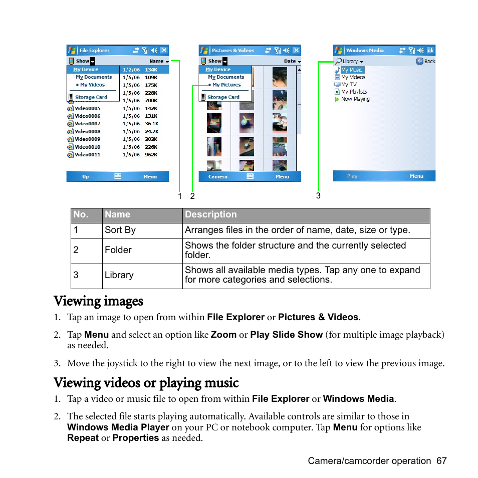 Viewing images, Viewing videos or playing music, Viewing images viewing videos or playing music | BenQ P51 User Manual | Page 79 / 104