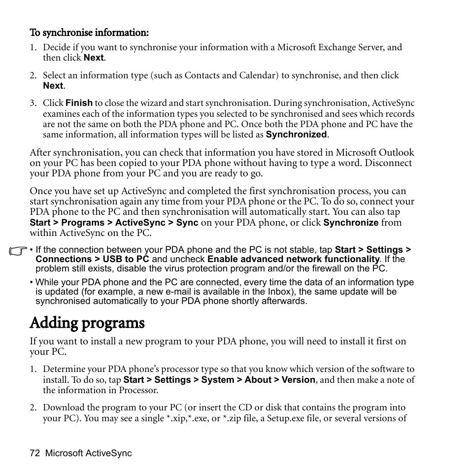 Adding programs | BenQ P51 User Manual | Page 84 / 104