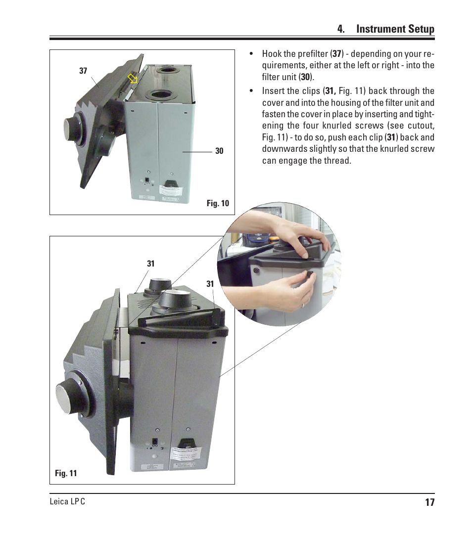 Instrument setup | Leica Biosystems LPC Operating Manual User Manual | Page 17 / 42