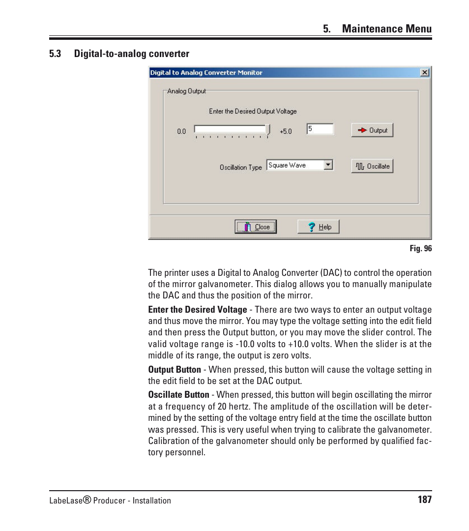 Maintenance menu | Leica Biosystems LPC Software installation User Manual | Page 187 / 188