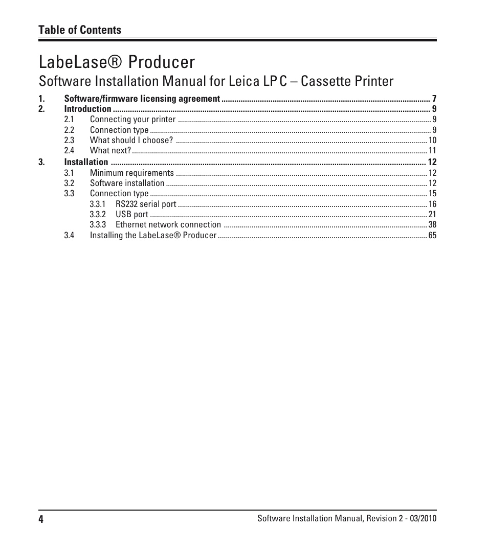 Leica Biosystems LPC Software installation User Manual | Page 4 / 188