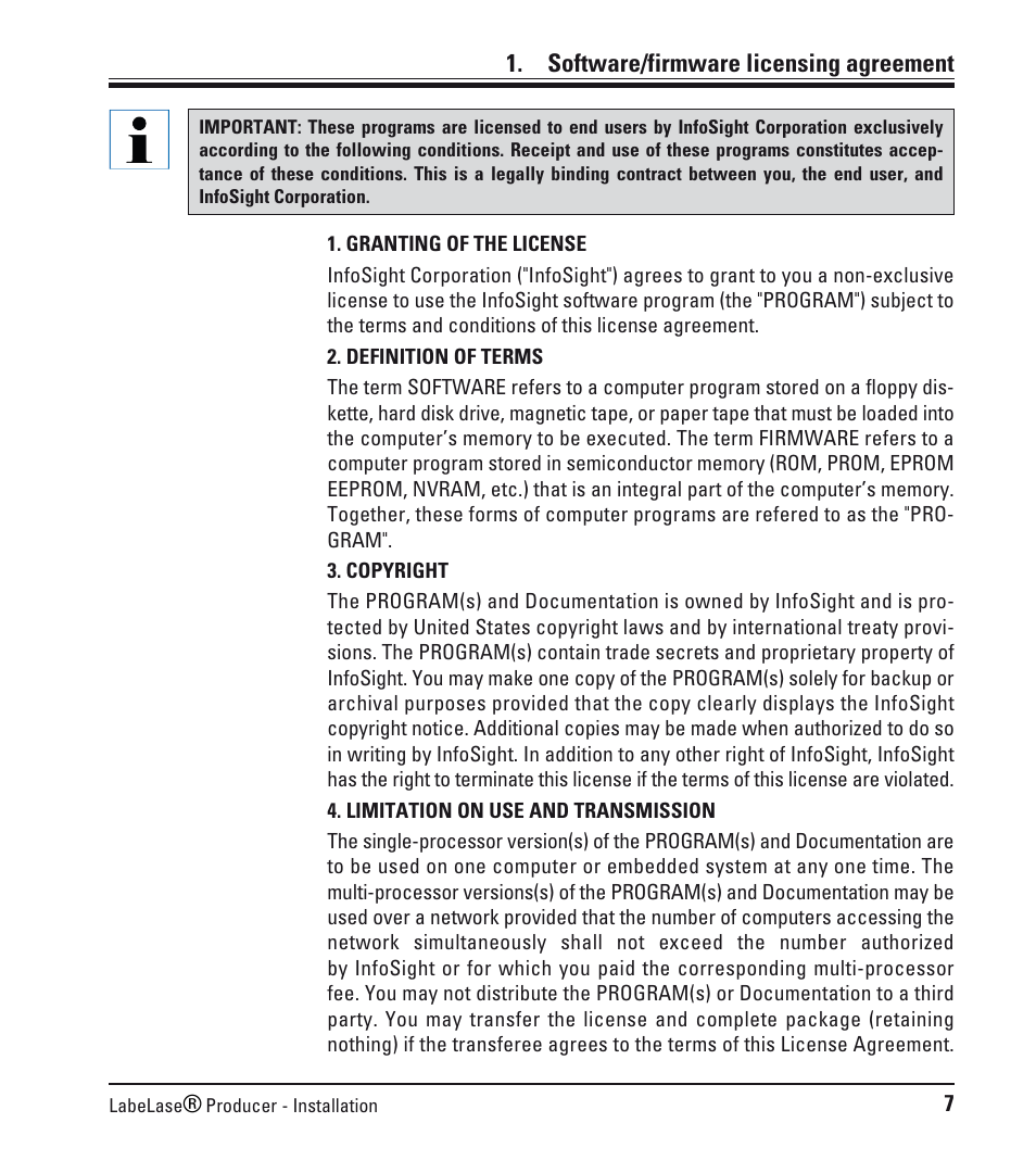 Software/firmware licensing agreement | Leica Biosystems LPC Software installation User Manual | Page 7 / 188