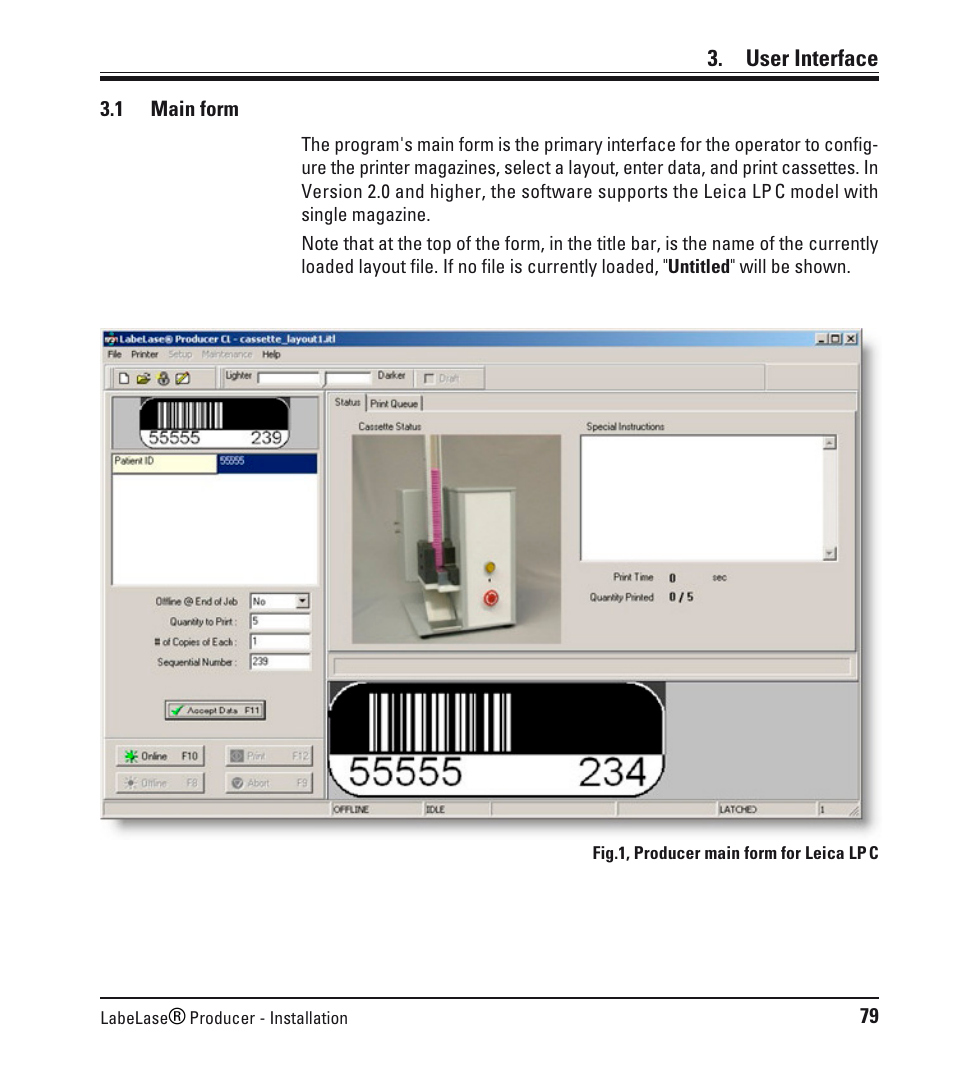 User interface | Leica Biosystems LPC Software installation User Manual | Page 79 / 188