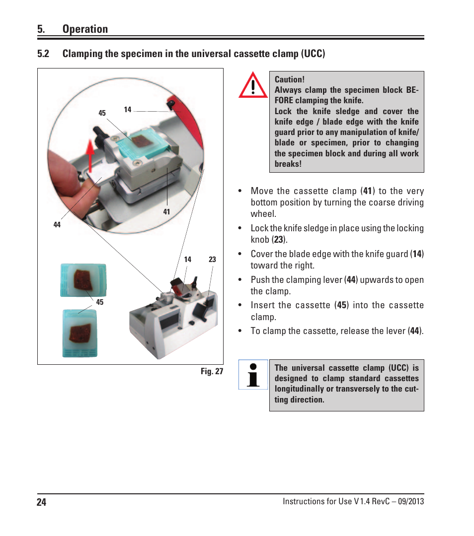 Operation | Leica Biosystems SM2010 R User Manual | Page 26 / 46