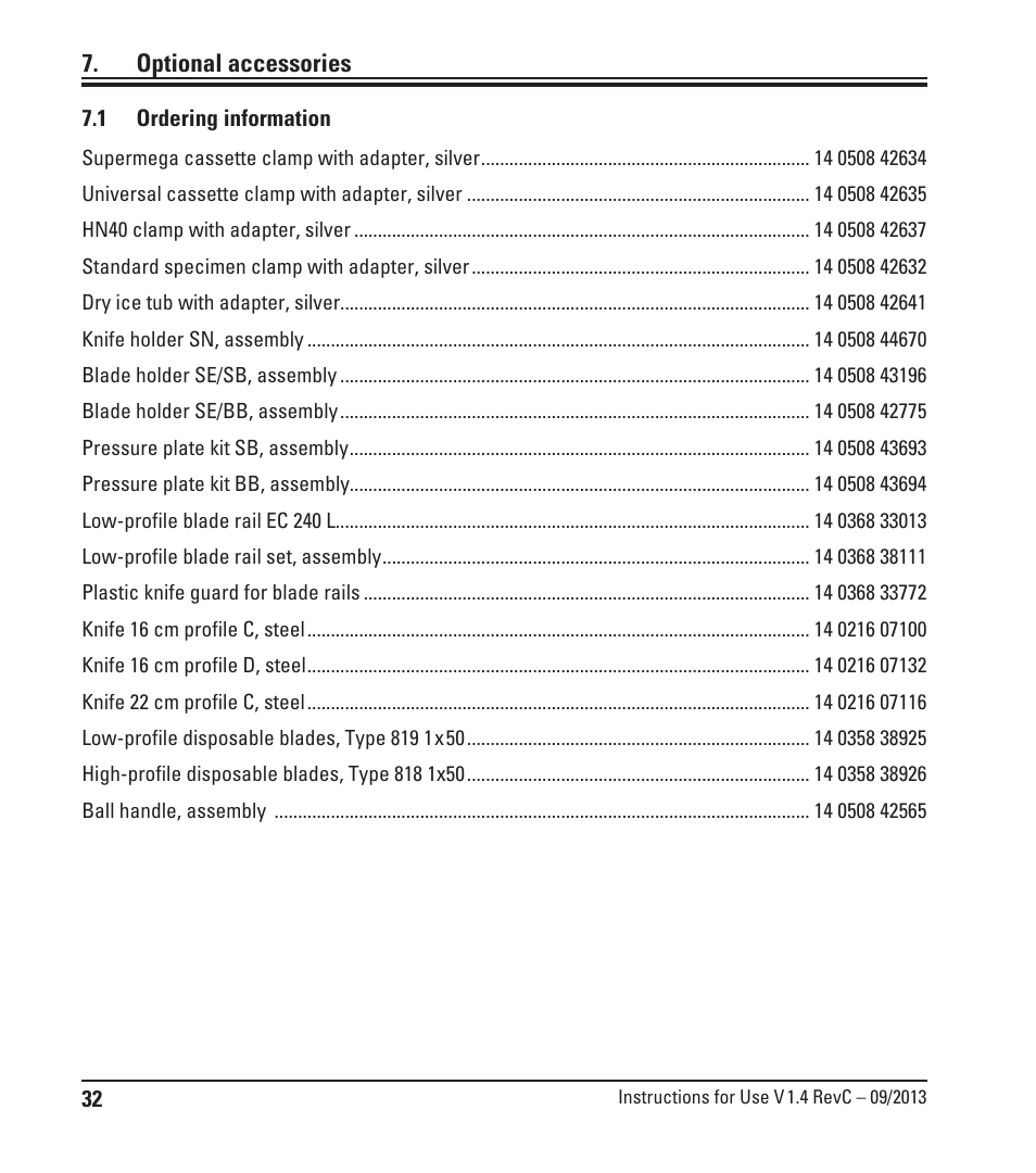 Optional accessories | Leica Biosystems SM2010 R User Manual | Page 34 / 46
