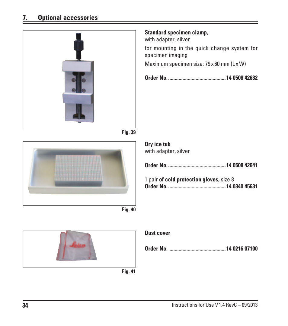 Optional accessories | Leica Biosystems SM2010 R User Manual | Page 36 / 46