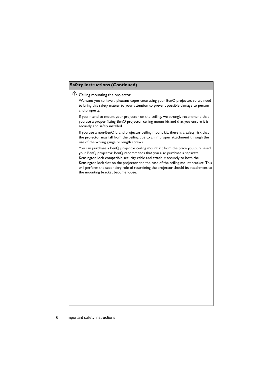BenQ Digital Projector LX60ST User Manual | Page 6 / 60
