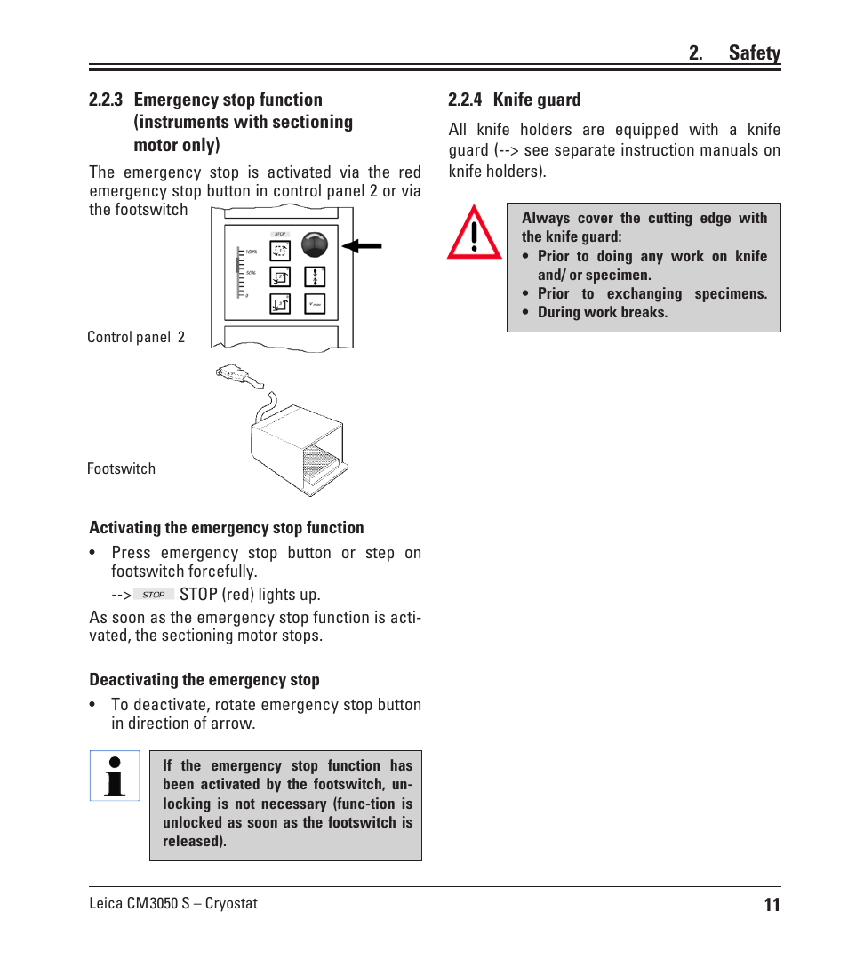 4 knife guard, Safety | Leica Biosystems CM3050 S User Manual | Page 11 / 66