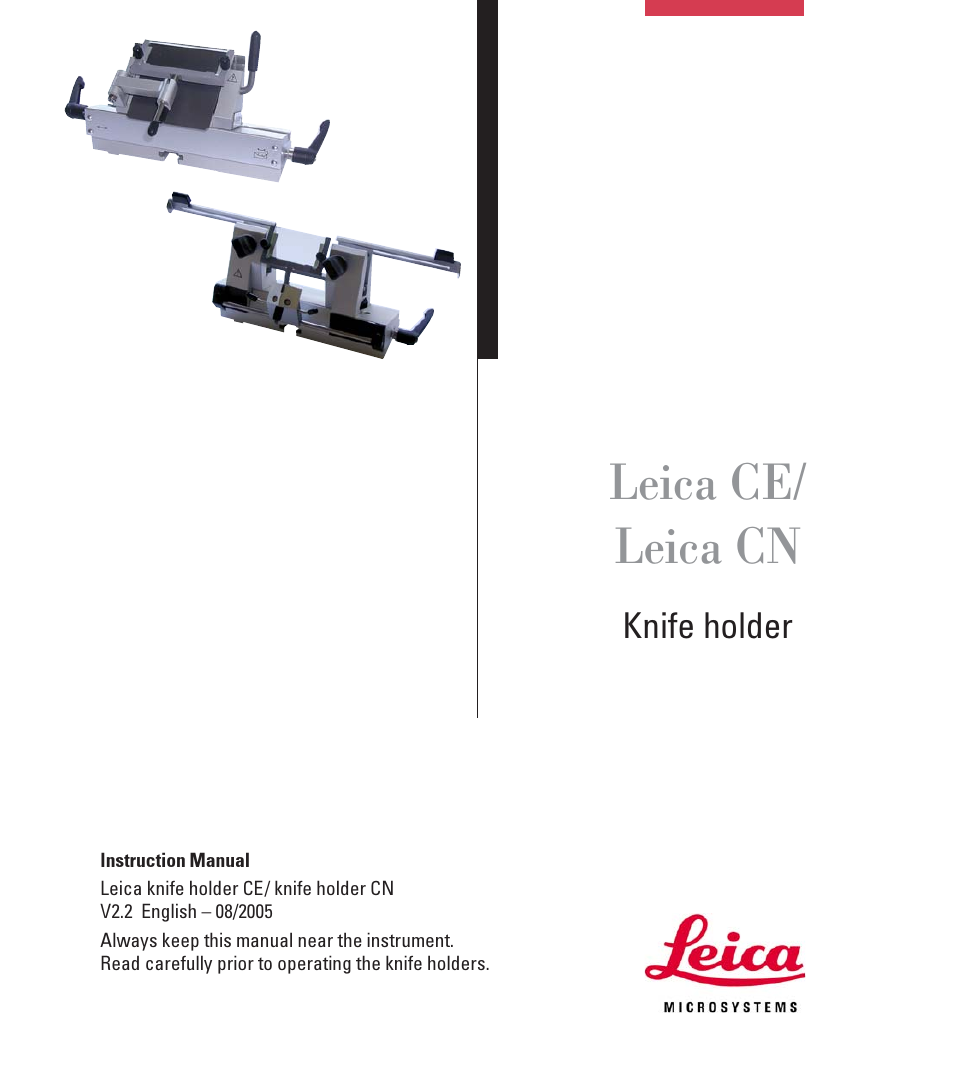 Leica Biosystems CN Knife holder User Manual | 14 pages